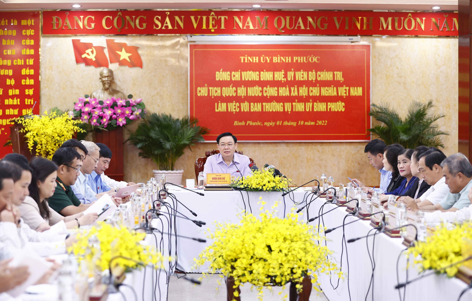 Chủ tịch Quốc hội Vương Đình Huệ phát biểu. (Ảnh: Doãn Tấn/TTXVN)