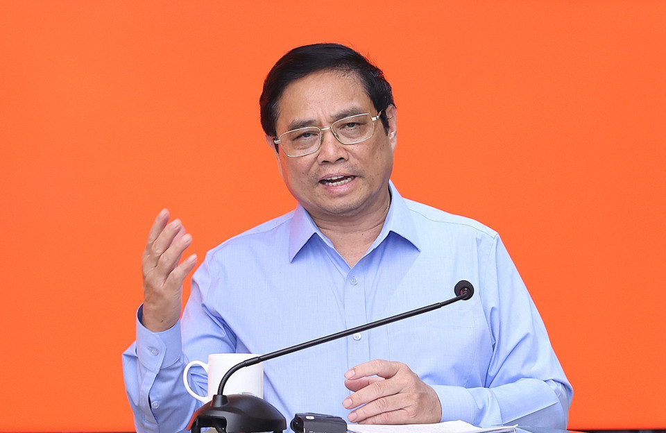 Thủ tướng Phạm Minh Chính phát biểu. (Ảnh: Dương Giang/TTXVN)