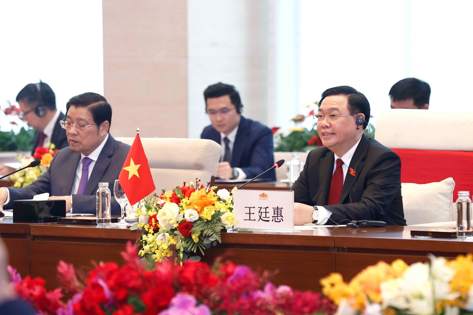 Chủ tịch Quốc hội Vương Đình Huệ phát biểu. (Ảnh: Doãn Tấn/TTXVN)