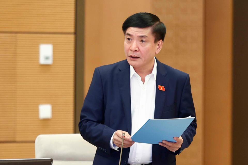 Tổng Thư ký Quốc hội, Chủ nhiệm Văn phòng Quốc hội Bùi Văn Cường phát biểu. (Ảnh: Doãn Tấn/TTXVN)