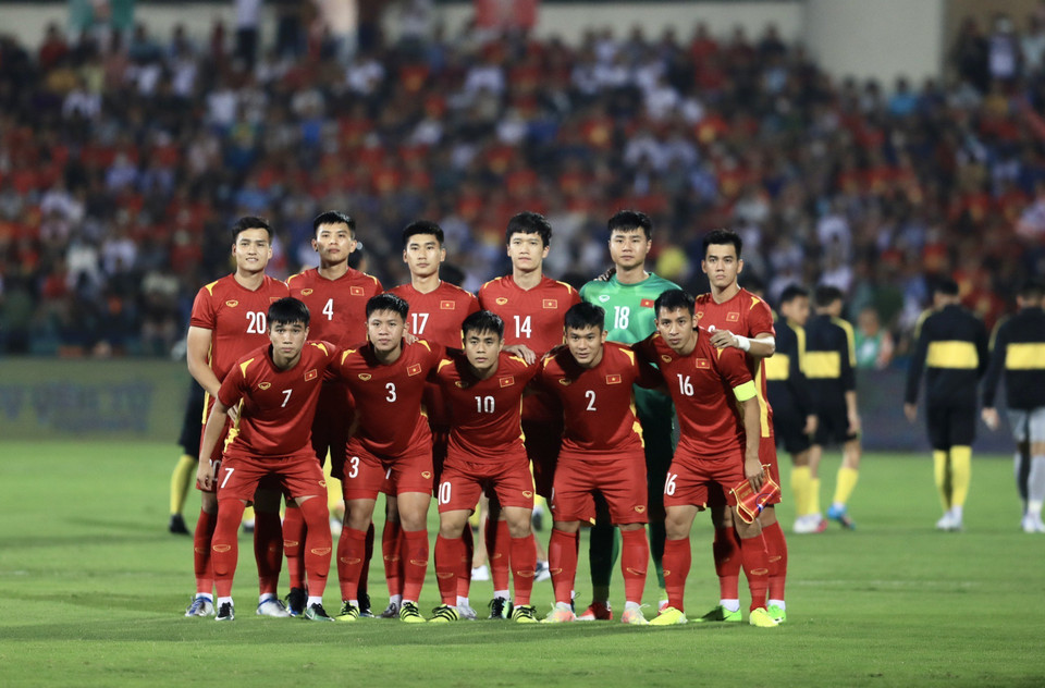 Đội hình xuất phát của U23 Việt Nam. (Ảnh: Huy Hùng/TTXVN)