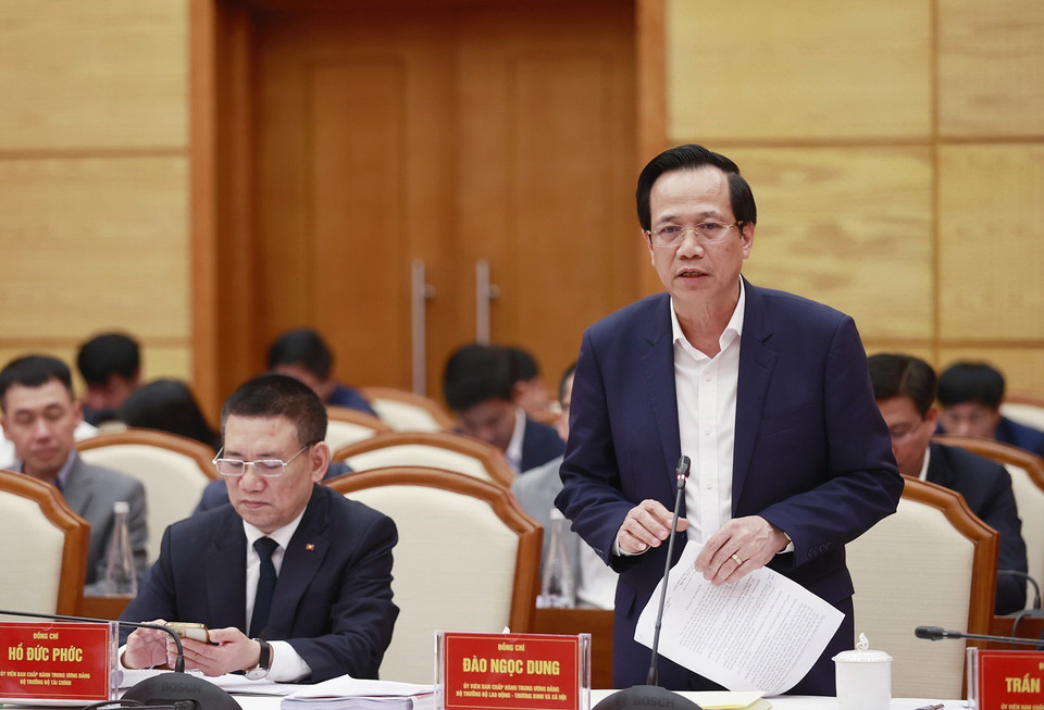 Bộ trưởng Bộ Lao động-Thương binh và Xã hội Đào Ngọc Dung phát biểu. (Ảnh: Dương Giang/TTXVN)