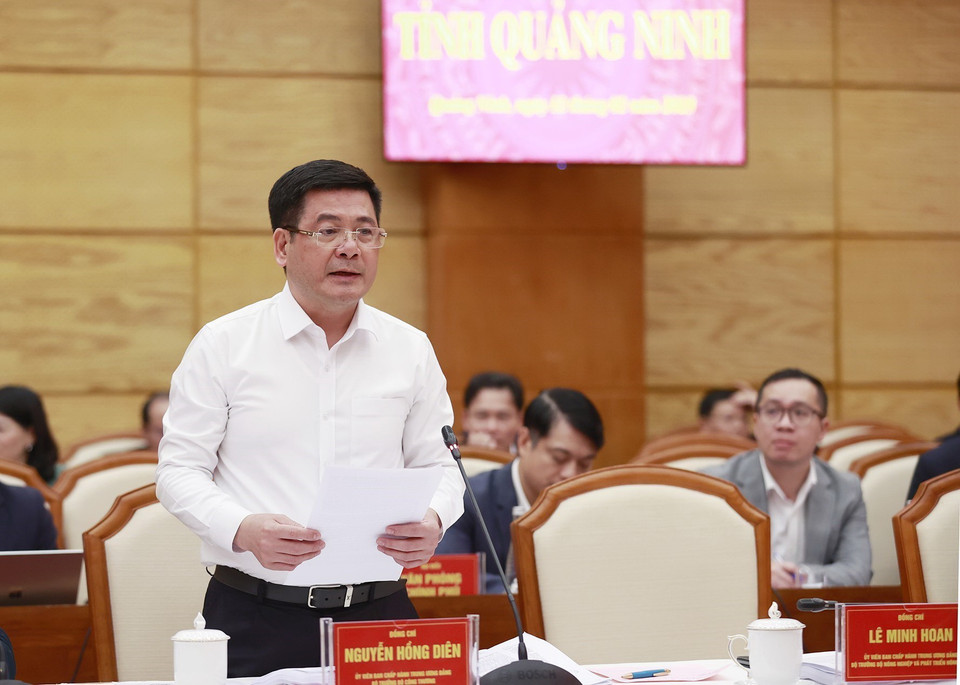 Bộ trưởng Bộ Công Thương Nguyễn Hồng Diên phát biểu. (Ảnh: Dương Giang/TTXVN)