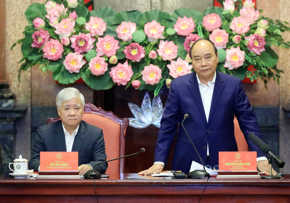 Chủ tịch nước Nguyễn Xuân Phúc phát biểu. (Ảnh: Thống Nhất/TTXVN)