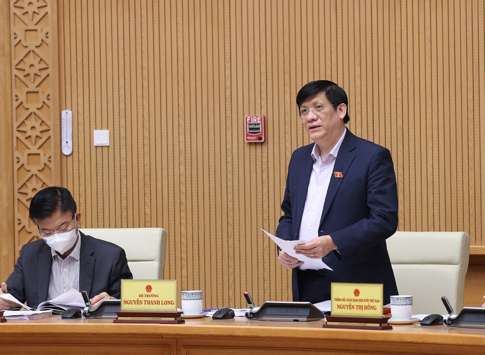 Bộ trưởng Bộ Y tế Nguyễn Thanh Long phát biểu. (Ảnh: Dương Giang/TTXVN)