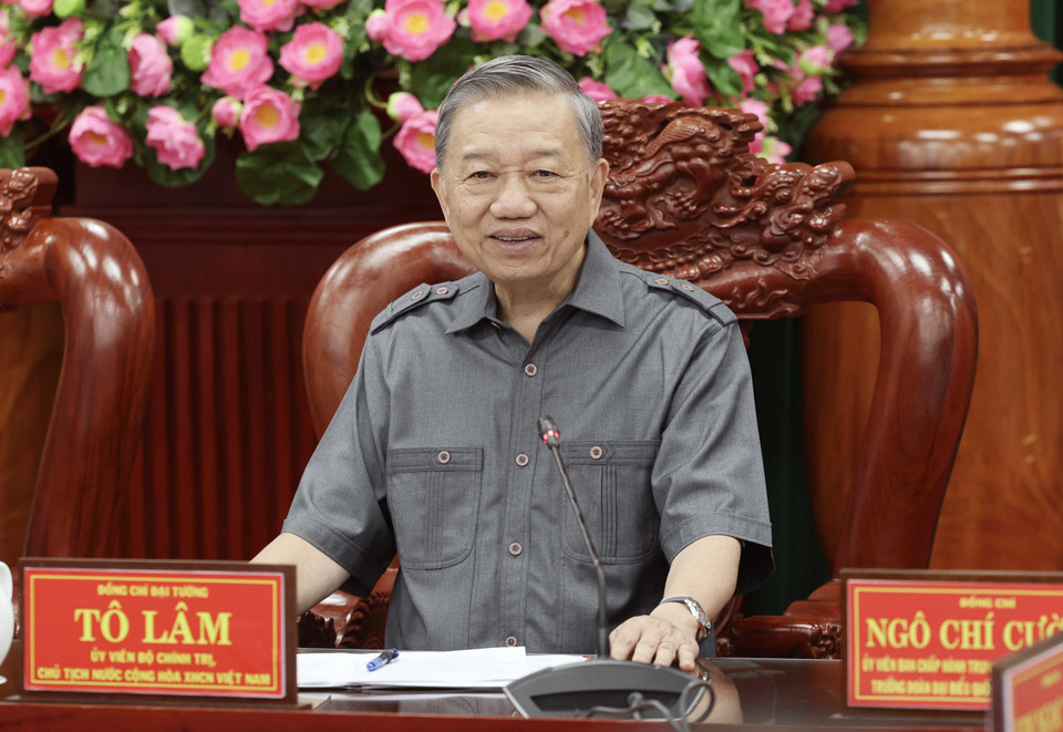 Chủ tịch nước Tô Lâm chủ trì buổi làm việc. (Ảnh: Nhan Sáng/TTXVN)