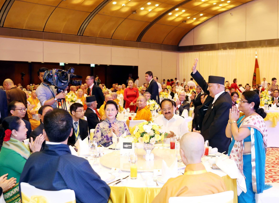 Quang cảnh tiệc chiêu đãi. (Ảnh: Trọng Đức/TTXVN)