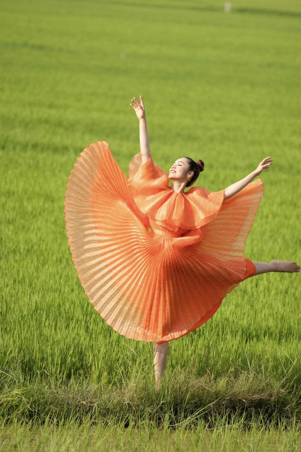 Nét rạng rỡ của nàng hậu, phong cảnh thanh bình, xanh mát trong loạt ảnh như thôi thúc người xem đến với Tây Ninh. (Ảnh: CTV/Vietnam+)