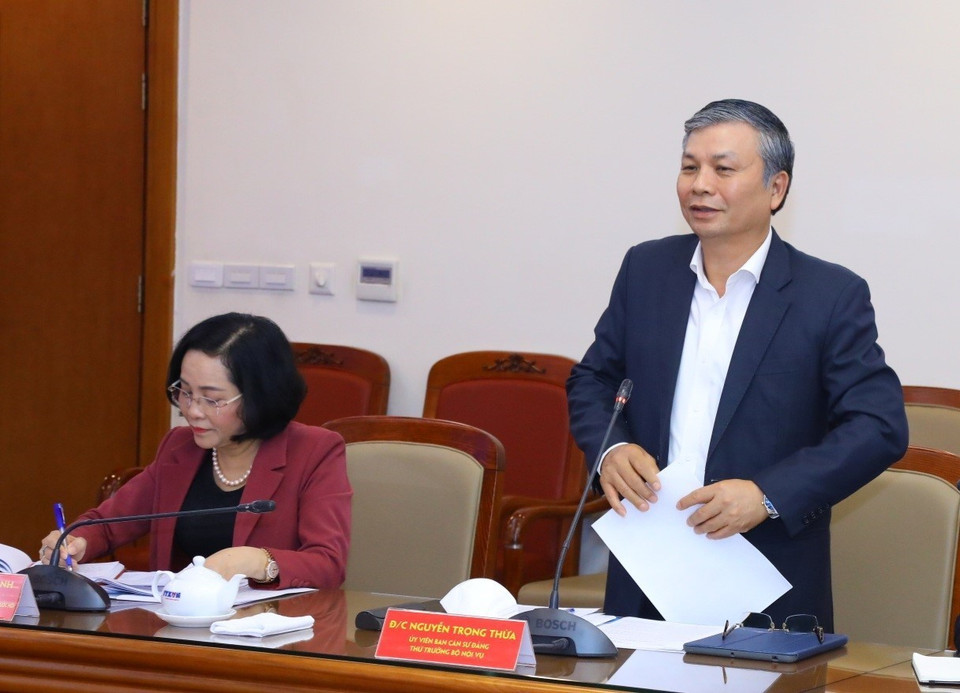 Thứ trưởng Bộ Nội vụ Nguyễn Trọng Thừa phát biểu. (Ảnh: Văn Điệp/TTXVN)