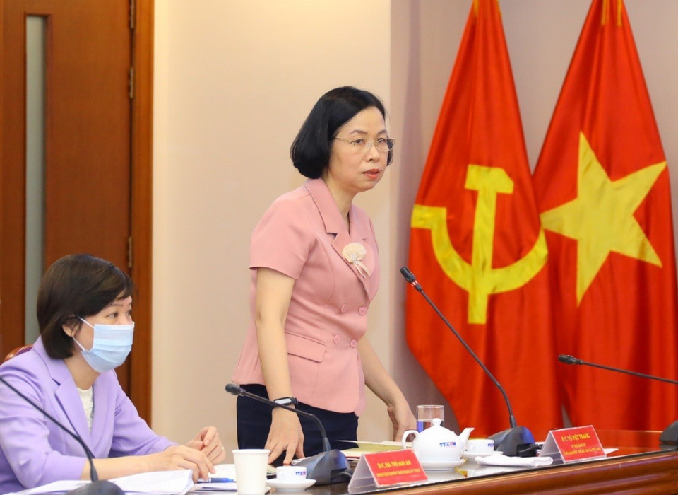  Bí thư Đảng ủy, Tổng giám đốc TTXVN Vũ Việt Trang phát biểu. (Ảnh: Văn Điệp/TTXVN)