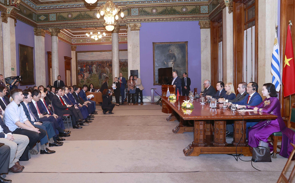 Quang cảnh Lễ ra mắt Nhóm Nghị sỹ hữu nghị Đông Uruguay-Việt Nam và Nhóm Nghị sỹ hữu nghị Việt Nam-Đông Uruguay. (Ảnh: Doãn Tấn/TTXVN)