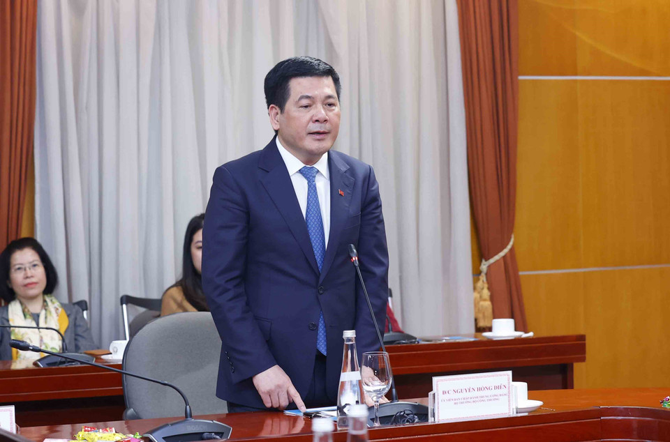 Bộ trưởng Bộ Công Thương Nguyễn Hồng Diên phát biểu. (Ảnh: Doãn Tấn/TTXVN)