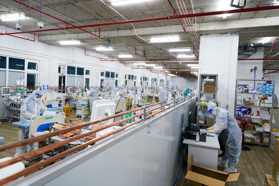 Trung tâm Hồi sức tích cực COVID-19 này đặt tại Bệnh viện Quốc tế City (thuộc Tập đoàn Hoa Lâm) ở quận Bình Tân, Thành phố Hồ Chí Minh. (Ảnh: TTXVN phát)