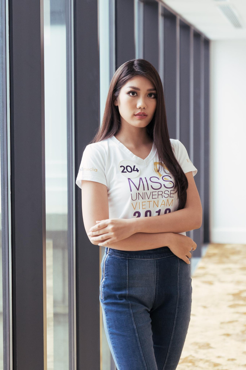 Thí sinh Phạm Ngọc Bảo Ngân (SBD 204) đến từ Thành phố Hồ Chí Minh có ước mơ trở thành bác sỹ tâm lý để tư vấn, giúp đỡ con người trong các vấn đề về cuộc sống. Tham gia cuộc thi Hoa hậu Hoàn vũ Việt Nam 2019, ngoài việc muốn khẳng định bản thân, Bảo Ngân còn mong muốn có cơ hội được học hỏi kinh nghiệm từ đương kiêm hoa hậu H’Hen Niê. (Ảnh: Sang Đào/Vietnam+)