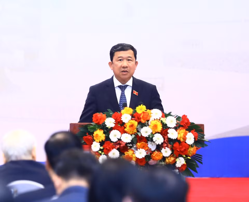 Ông Vũ Hải Hà, Ủy viên Trung ương Đảng, Chủ nhiệm Ủy ban Đối ngoại của Quốc hội phát biểu. (Ảnh: Lâm Khánh/TTXVN)