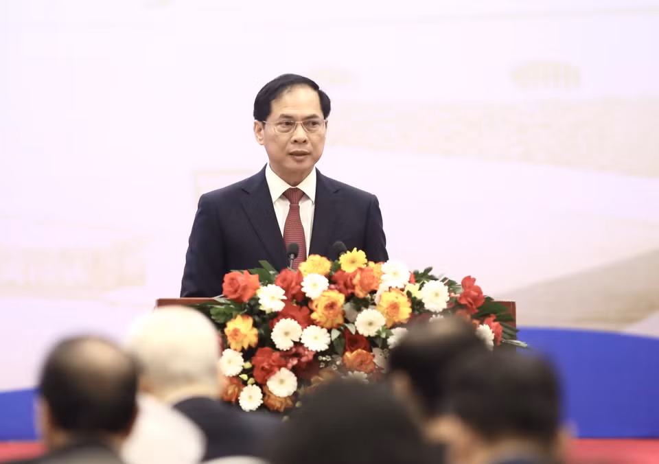 Bộ trưởng Bộ Ngoại giao Bùi Thanh Sơn phát biểu khai mạc Hội nghị. (Ảnh: Lâm Khánh/TTXVN)