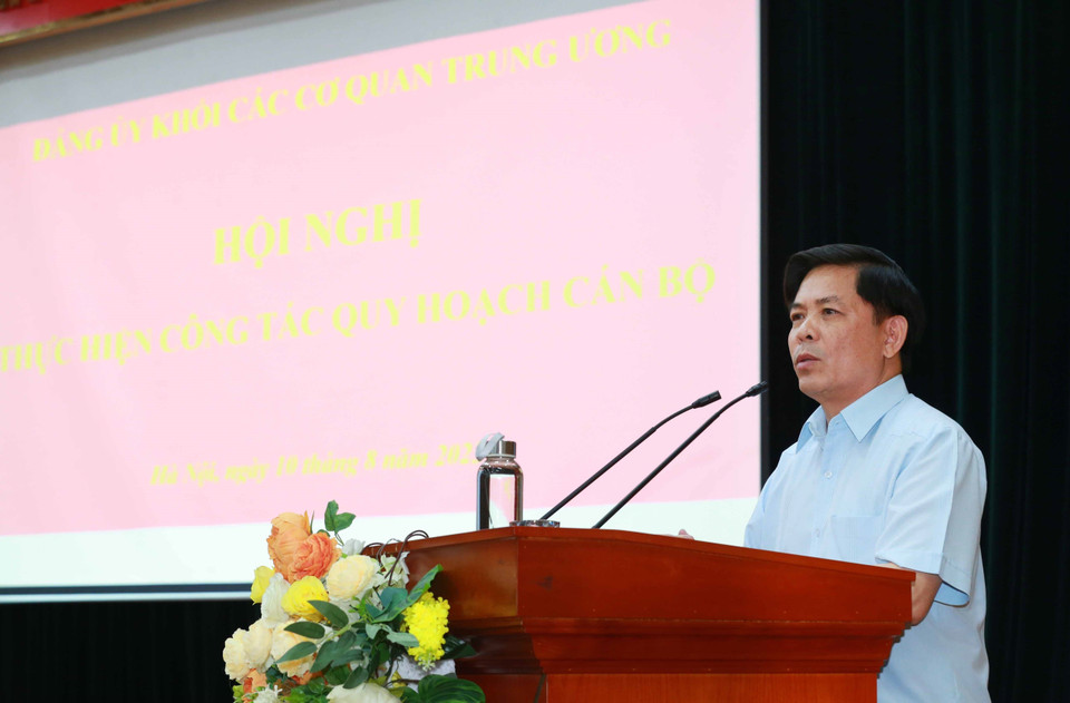 Ông Nguyễn Văn Thể, Ủy viên Trung ương Đảng, Bí thư Đảng ủy Khối các cơ quan Trung ương phát biểu. (Ảnh: Phương Hoa/TTXVN)