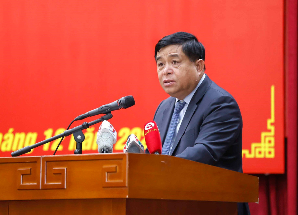 Bộ trưởng Bộ Kế hoạch và Đầu tư Nguyễn Chí Dũng phát biểu. (Ảnh: Doãn Tấn/TTXVN)