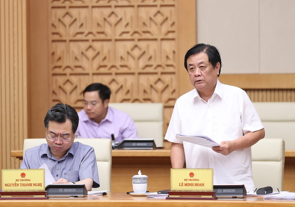 Bộ trưởng Bộ Nông nghiệp và Phát triển Nông thôn Lê Minh Hoan phát biểu. (Ảnh: Dương Giang/TTXVN)