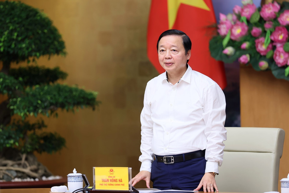 Phó Thủ tướng Trần Hồng Hà phát biểu. (Ảnh: Dương Giang/TTXVN)