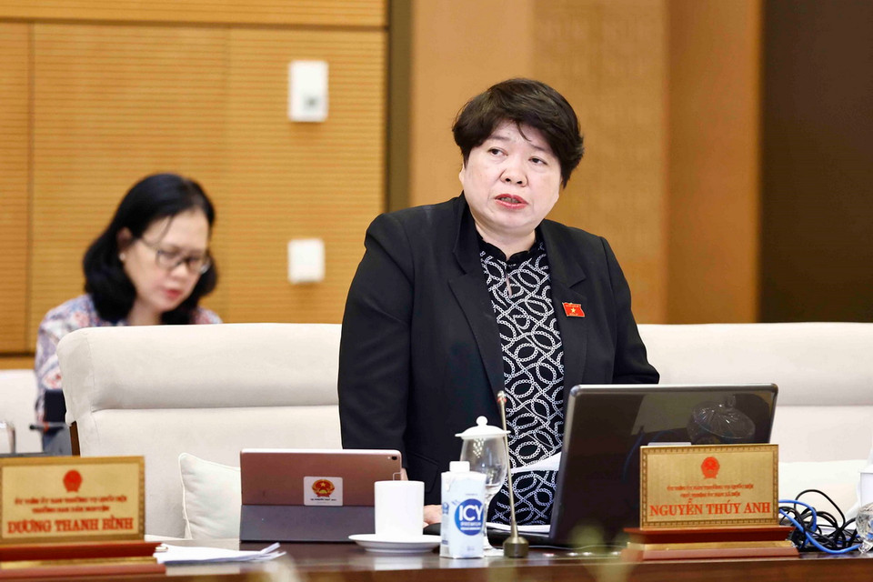 Chủ nhiệm Ủy ban Xã hội của Quốc hội Nguyễn Thúy Anh phát biểu. (Ảnh: Doãn Tấn/TTXVN)