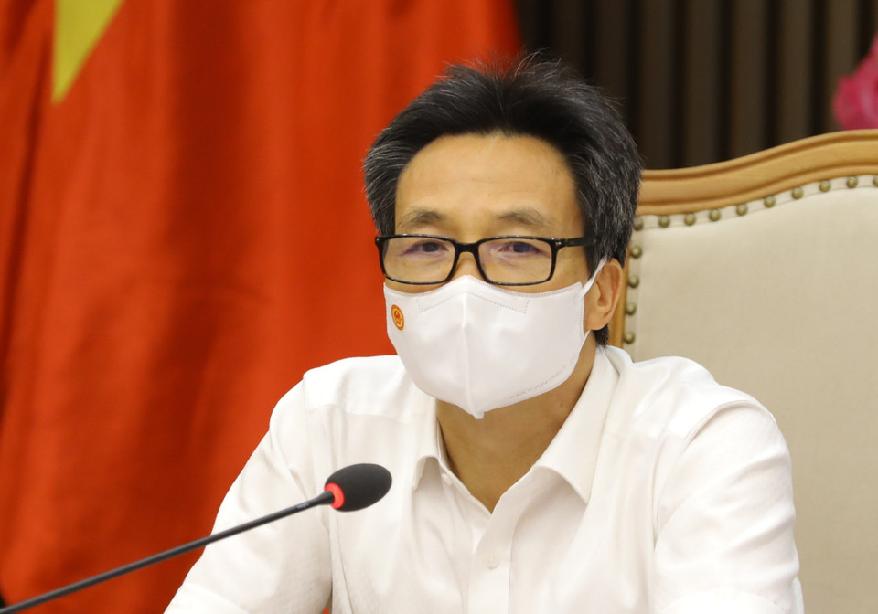 Phó Thủ tướng Vũ Đức Đam phát biểu chỉ đạo công tác phòng, chống dịch COVID-19 tại Thành phố Hồ Chí Minh và tỉnh Bắc Giang. (Ảnh: Nguyễn Điệp/TTXVN)