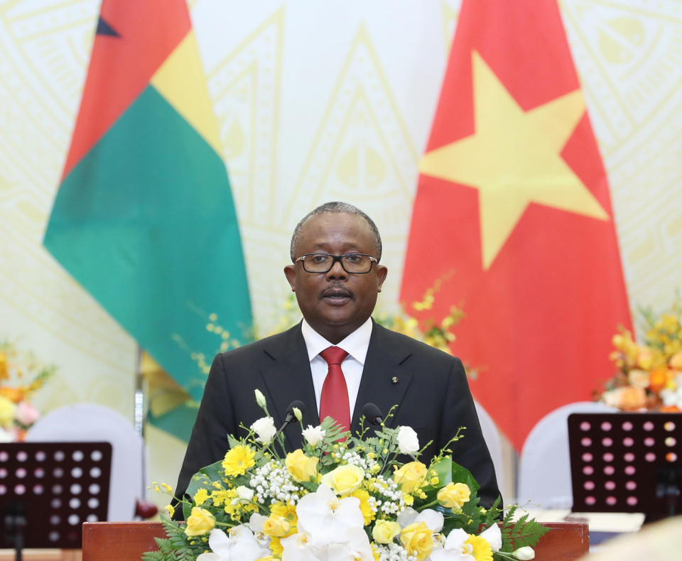 Tổng thống Cộng hòa Guinea-Bissau Umaro Sissoco Embaló phát biểu. (Ảnh: TTXVN)