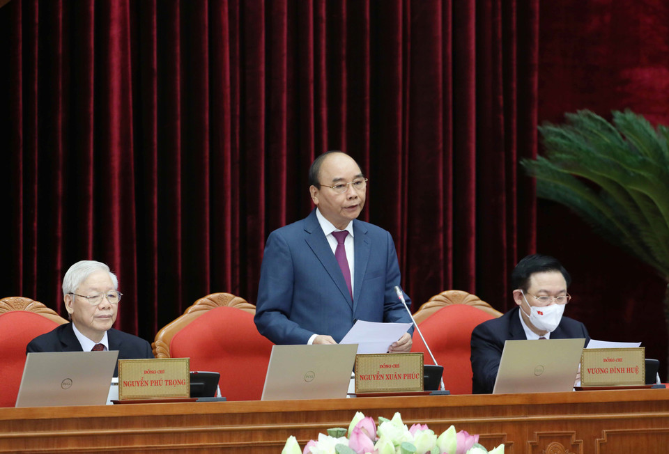 Chủ tịch nước Nguyễn Xuân Phúc điều hành Hội nghị. (Ảnh: Phương Hoa/TTXVN)