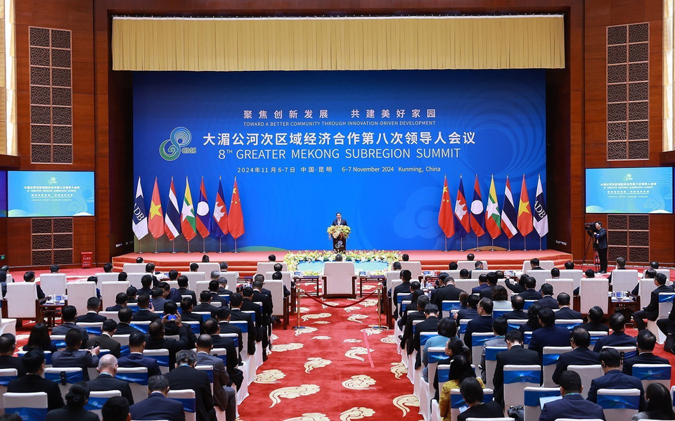 Phiên toàn thể Hội nghị GMS mở rộng lần thứ 8. (Ảnh: Dương Giang/TTXVN)