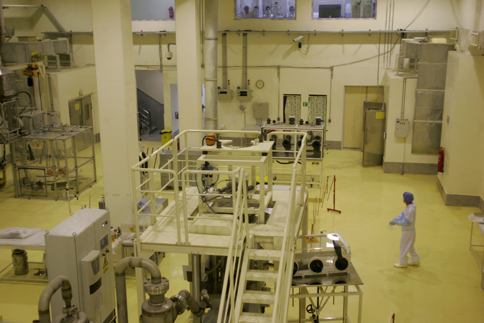 Bên trong nhà máy sản xuất nhiên liệu hạt nhân ở tỉnh Isfahan, Iran ngày 9/4/2024. (Ảnh: Getty Images/TTXVN)