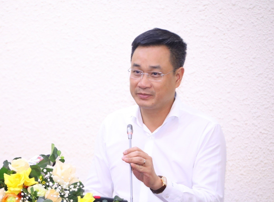 Tổng Giám đốc Đài Truyền hình Việt Nam Lê Ngọc Quang phát biểu tại buổi lễ. (Ảnh: Văn Điệp/TTXVN)