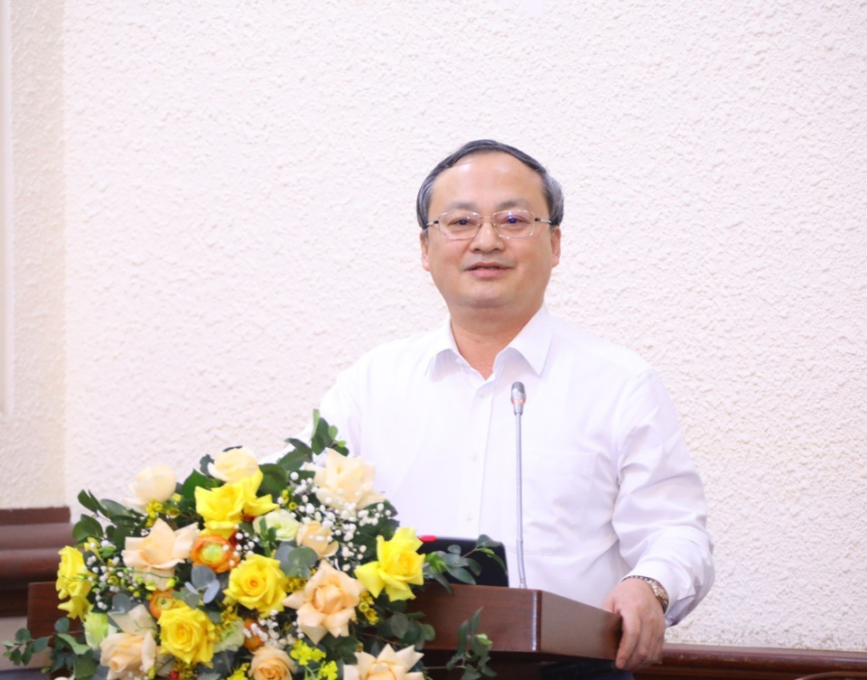 Tổng Giám đốc Đài Tiếng nói Việt Nam Đỗ Tiến Sỹ phát biểu tại buổi lễ. (Ảnh: Văn Điệp/TTXVN)