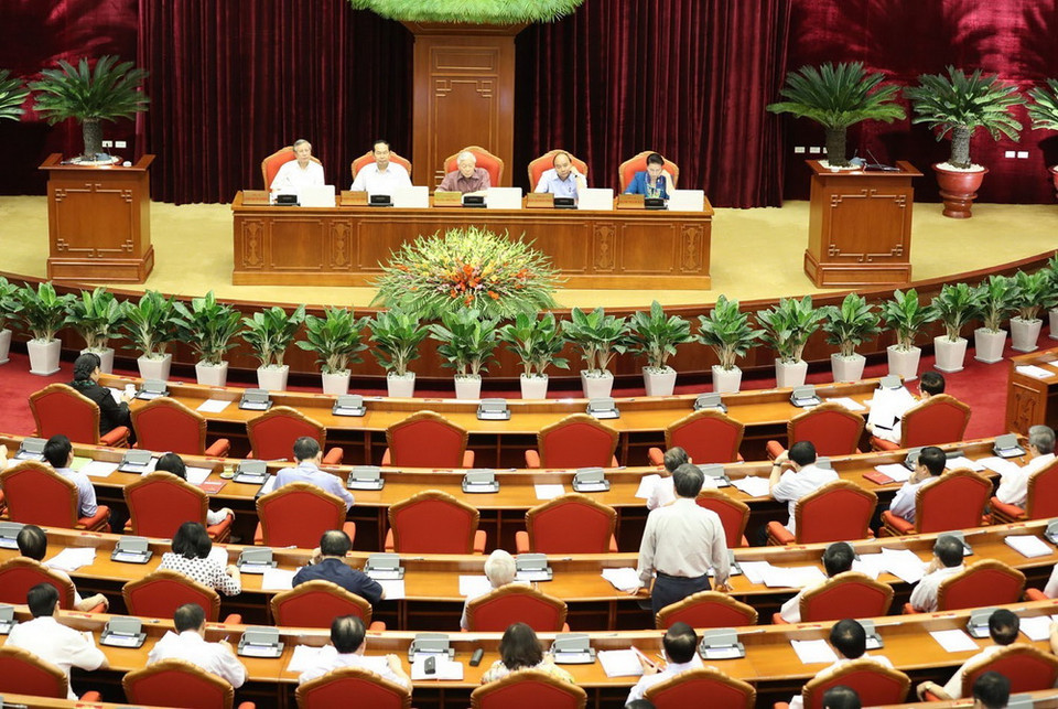 Toàn cảnh phiên thảo luận về Đề án cải cách chính sách bảo hiểm xã hội. (Ảnh: Trí Dũng/TTXVN)