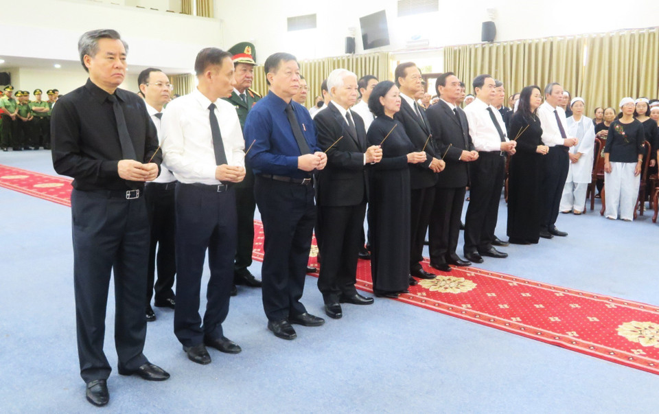 Ban Bí thư Trung ương Đảng đã quyết định thành lập Ban Lễ tang Nhà nước gồm 28 người do bà Trương Thị Mai, Ủy viên Bộ Chính trị, Thường trực Ban Bí thư, Trưởng ban Tổ chức Trung ương làm Trưởng ban. (Ảnh: Ánh Tuyết/TTXVN)