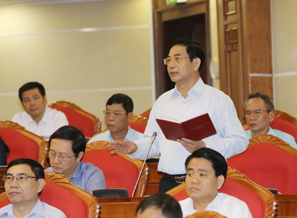 Thượng tướng Phan Văn Giang, Ủy viên Trung ương Đảng, Thứ trưởng Bộ Quốc phòng, Tổng Tham mưu trưởng Quân đội Nhân dân Việt Nam phát biểu. (Ảnh: Phương Hoa/TTXVN)