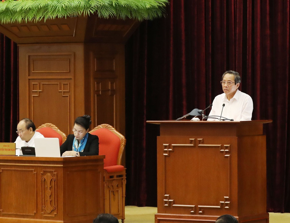 Đồng chí Hoàng Đăng Quang, Ủy viên Trung ương Đảng, Bí thư Tỉnh ủy Quảng Bình phát biểu. (Ảnh: Phương Hoa/TTXVN)