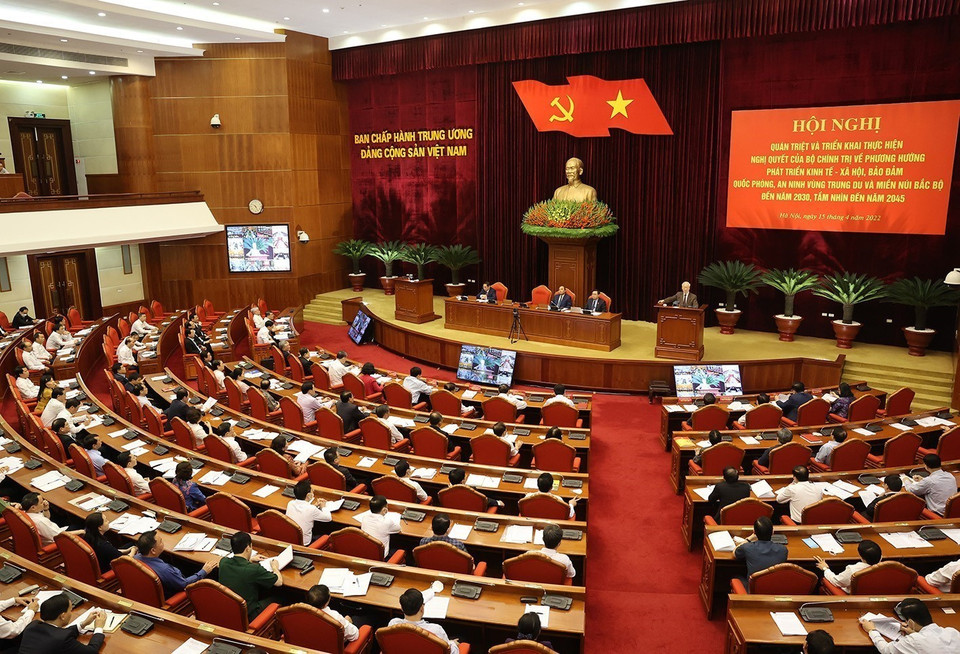 Tổng Bí thư Nguyễn Phú Trọng phát biểu chỉ đạo hội nghị. (Ảnh: Trí Dũng/TTXVN)