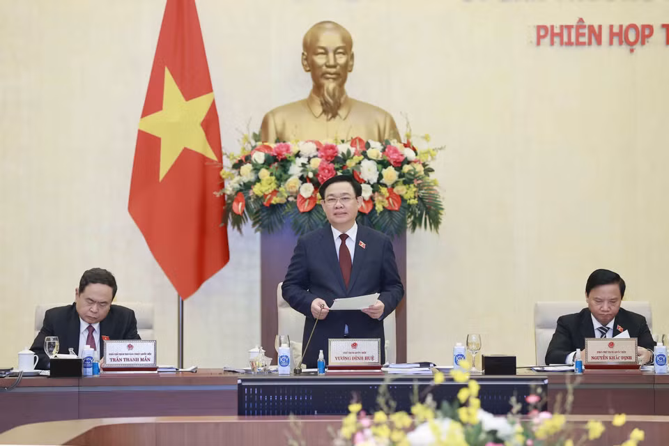 Chủ tịch Quốc hội Vương Đình Huệ phát biểu khai mạc. (Ảnh: Doãn Tấn/TTXVN)