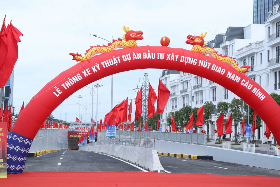 Nút giao Nam Cầu Bính, Hải Phòng. (Ảnh: Thống Nhất/TTXVN)