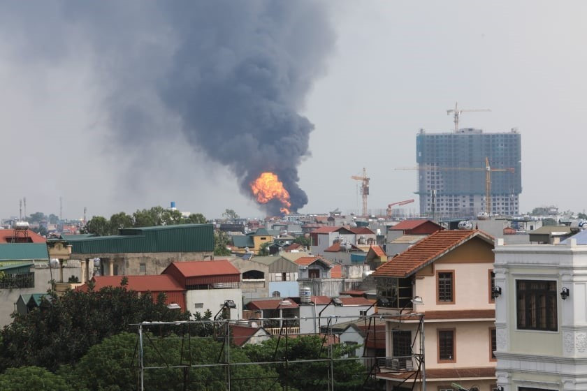 Nơi xảy ra vụ cháy lớn. (Ảnh: TTXVN)