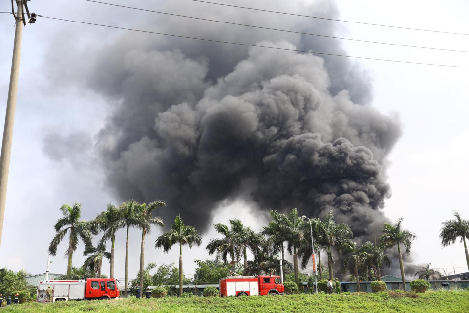 Nơi xảy ra vụ cháy lớn. (Ảnh: TTXVN)