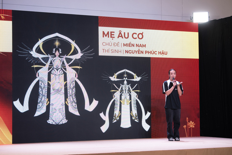 Thiết kế dự thi "Mẹ Âu cơ" của Nguyễn Phúc Hậu. (Ảnh: CTV/Vietnam+)