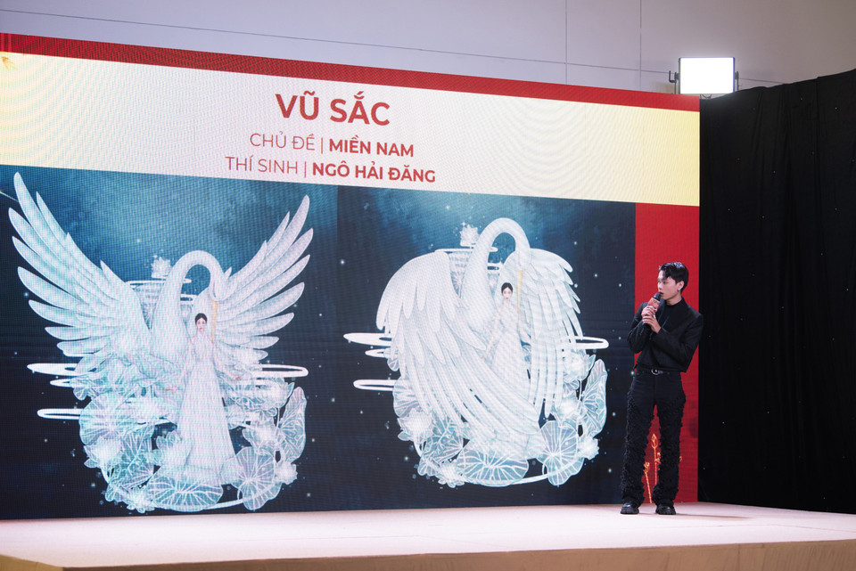 Thiết kế dự thi "Vũ sắc" của Ngô Hải Đăng. (Ảnh: CTV/Vietnam+)