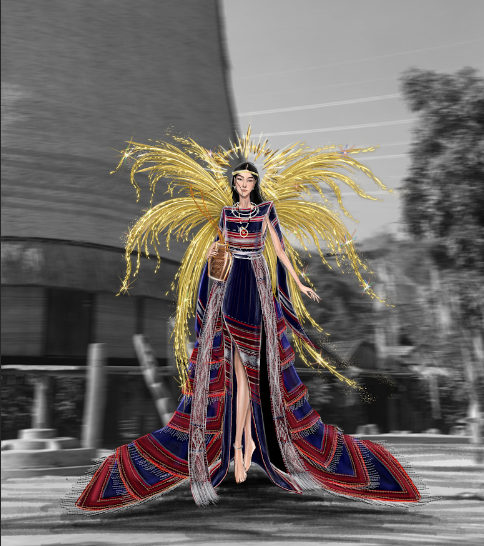 Thiết kế dự thi "Mừng ngày lúa chín" của Trần Tuấn Tú. (Ảnh: CTV/Vietnam+)