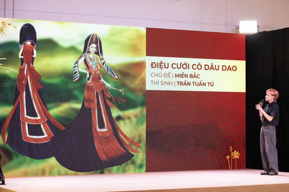 Thiết kế dự thi "Điệu cưới cô dâu Dao" của Trần Tuấn Tú. (Ảnh: CTV/Vietnam+)