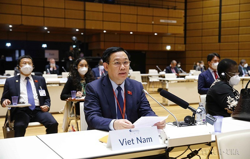 Chủ tịch Quốc hội Vương Đình Huệ dự Lễ khai mạc Hội nghị các Chủ tịch Quốc hội thế giới lần thứ 5, sáng 7/9/2021, tại Thủ đô Vienna (Áo). (Ảnh: Doãn Tấn/TTXVN)