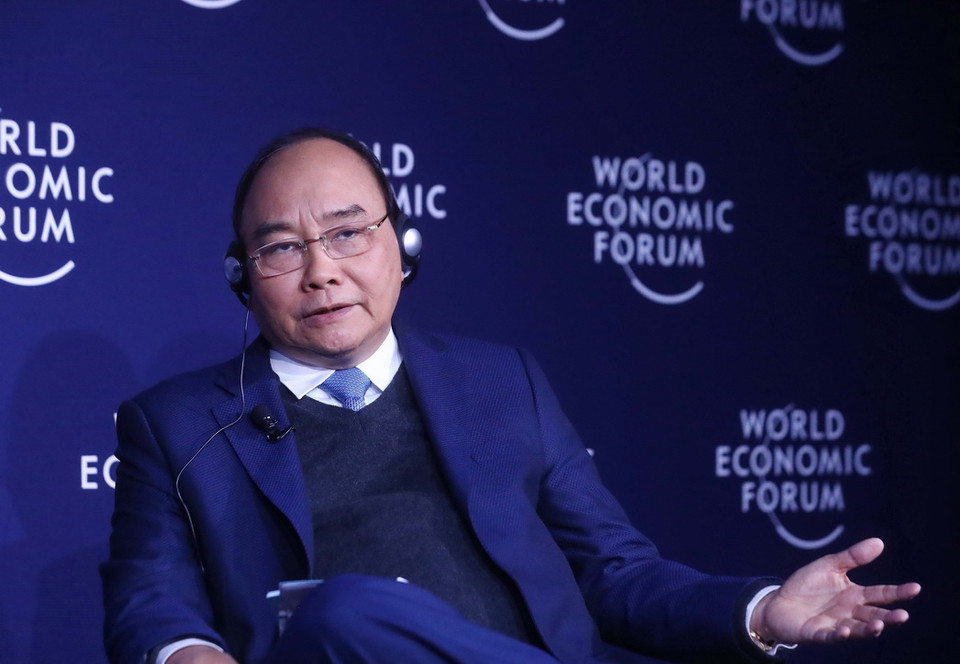 Thủ tướng Nguyễn Xuân Phúc tại buổi đối thoại. (Ảnh: Thống Nhất/TTXVN)