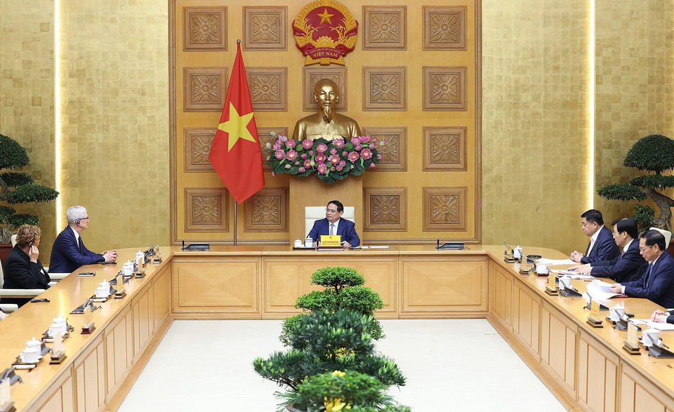 Quang cảnh buổi tiếp. (Ảnh: Dương Giang/TTXVN)