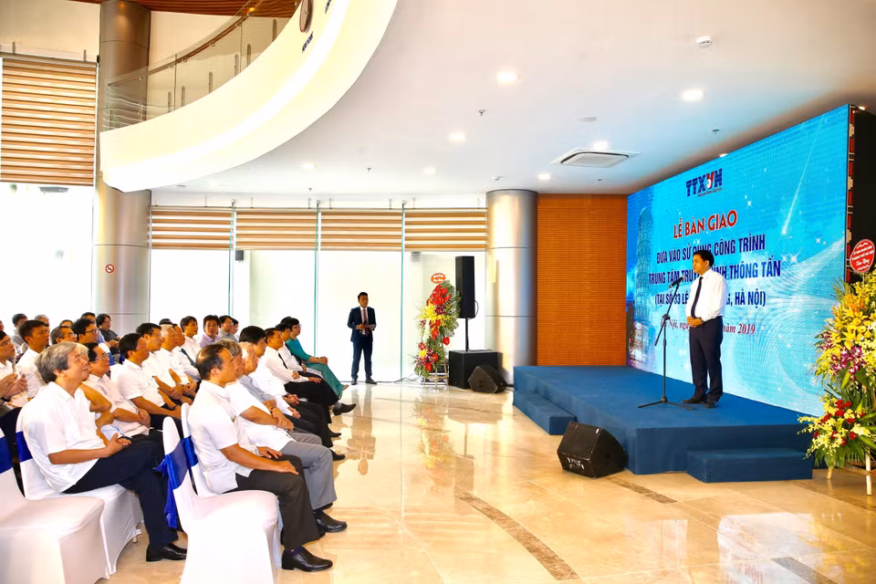 Chủ tịch Ủy ban Nhân dân thành phố Hà Nội Nguyễn Đức Chung phát biểu. (Ảnh: Dương Giang/TTXVN)