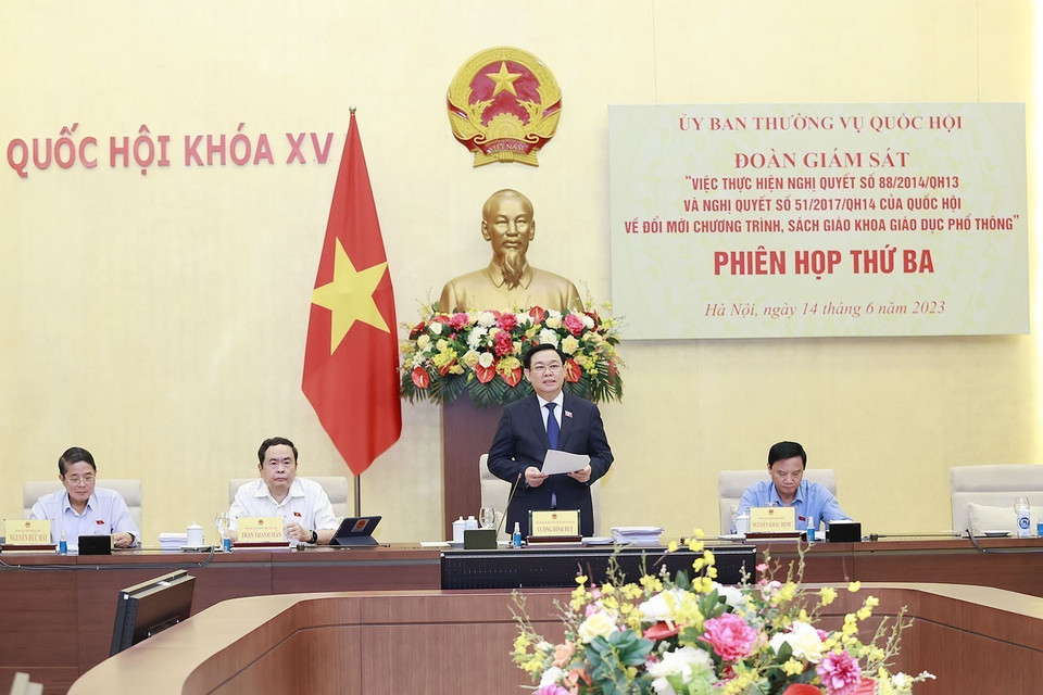 Chủ tịch Quốc hội Vương Đình Huệ phát biểu. (Ảnh: Doãn Tấn/TTXVN)